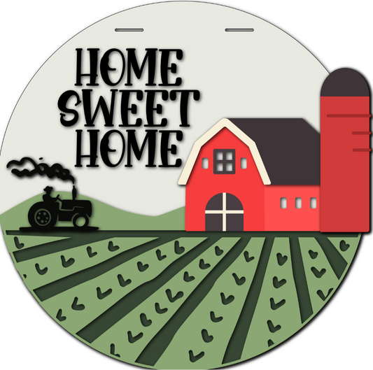 Home sweet home door round