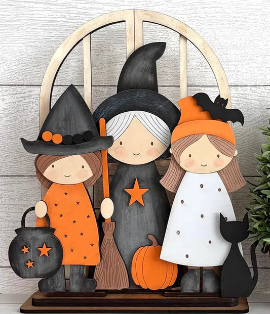 3 Little Witches Arched window insert