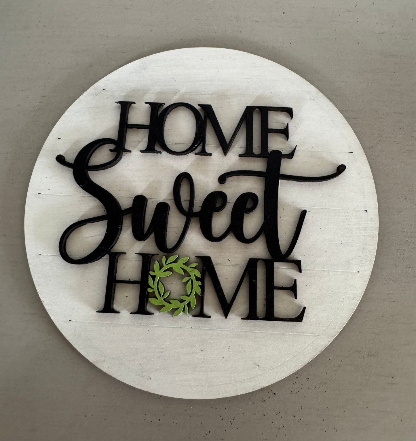 Home sweet home table top round