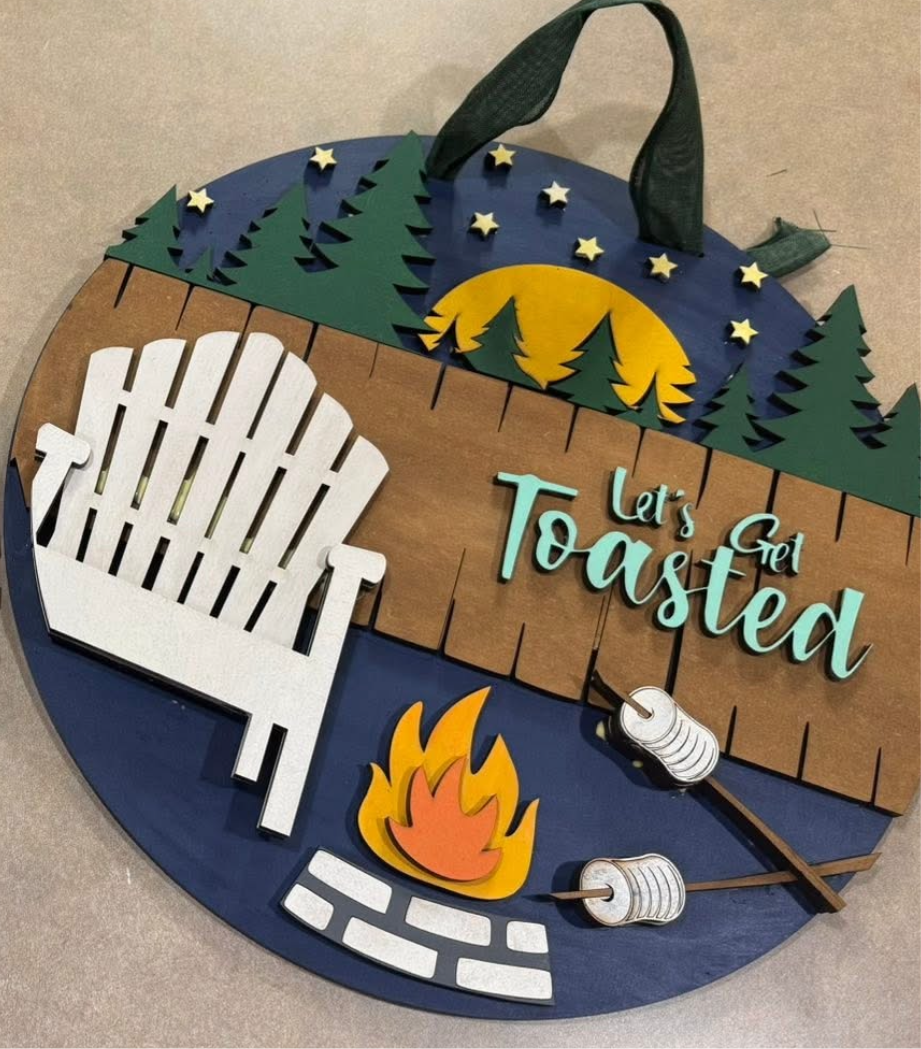 Let’s get toasted Door  Round DIY Craft