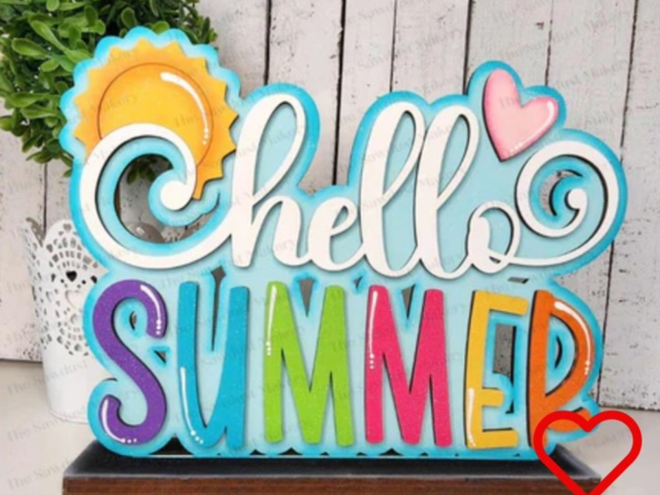 Hello Summer shelf sitter DIY