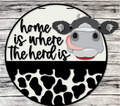 Home is Where the Herd Is Door Round DIY Craft