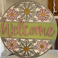 Spring flower welcome door round DIY Craft