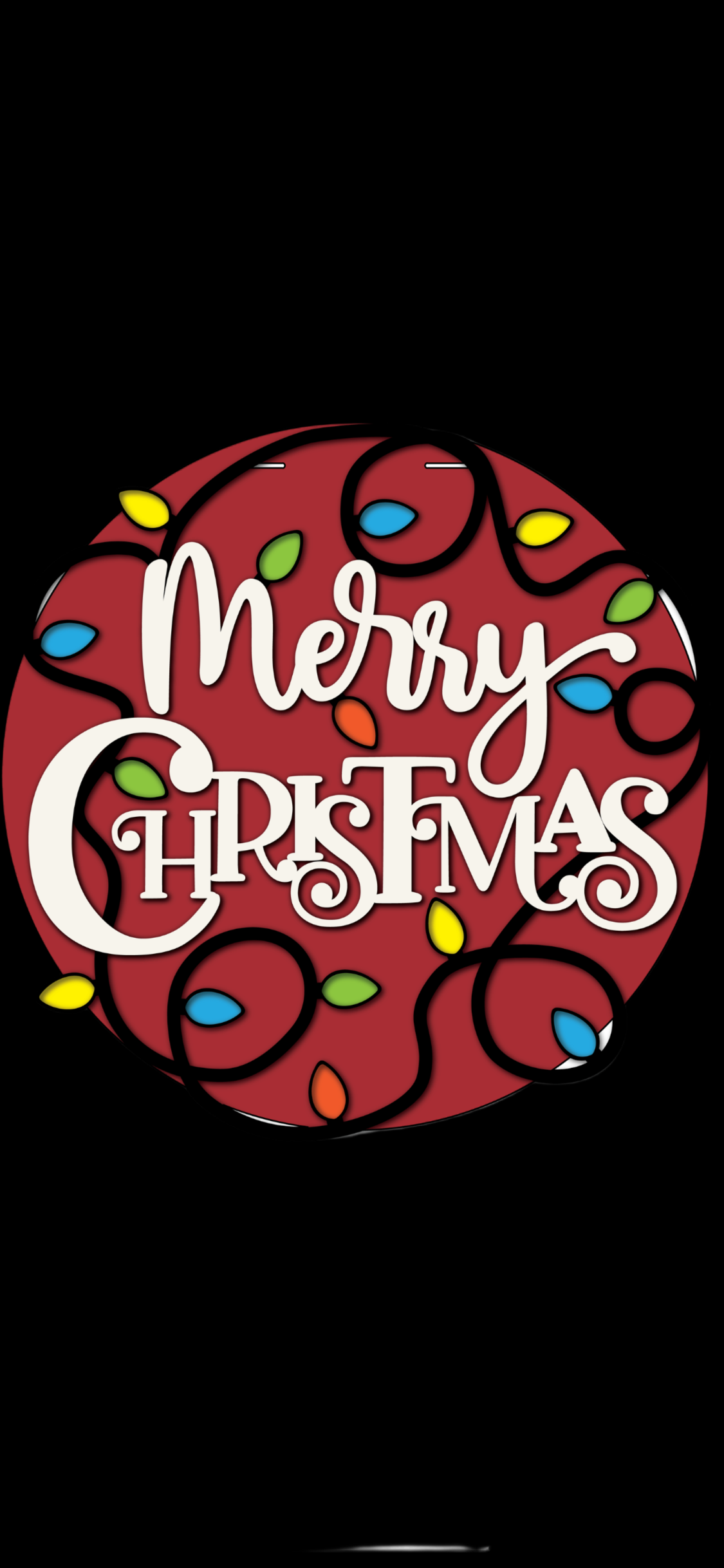 Merry Christmas lights Door Round