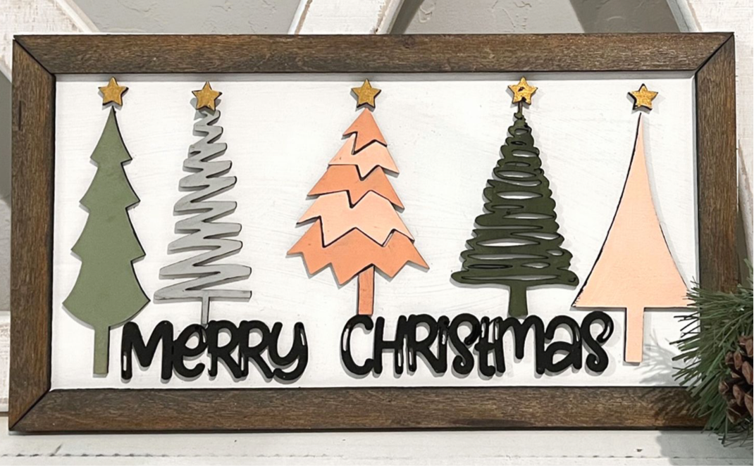 Merry Christmas tree frame DIY Craft