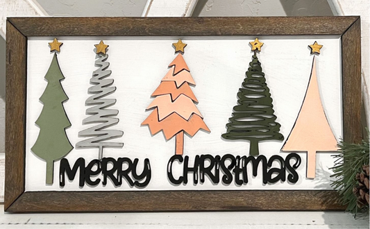 Merry Christmas tree frame