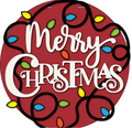 Merry Christmas lights Door Round DIY Craft