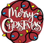 Merry Christmas lights Door Round DIY Craft