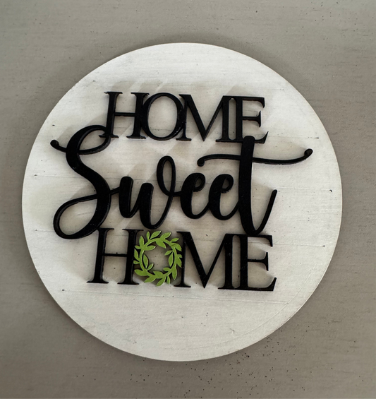 Home sweet home table top round