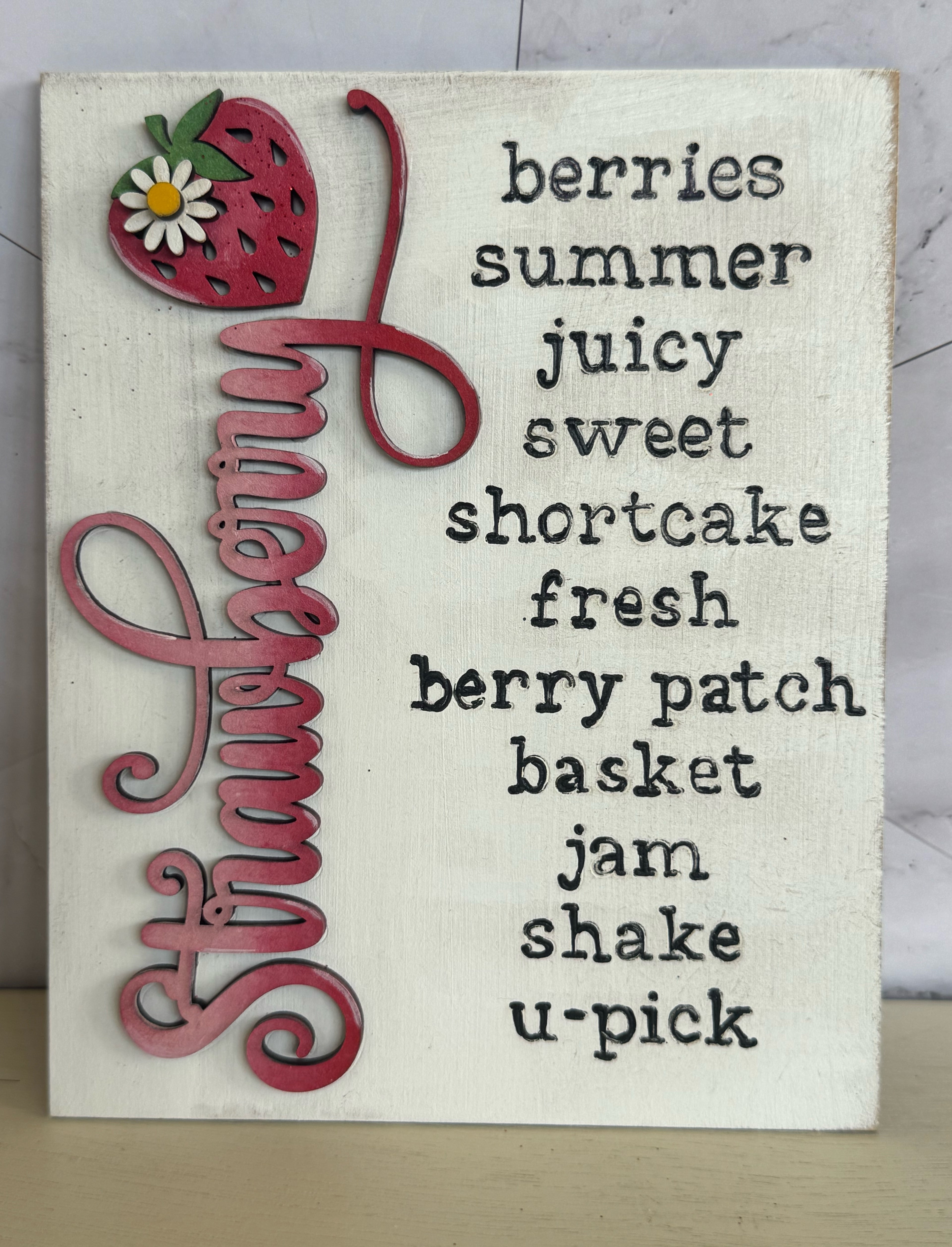 Strawberry rectangle frame insert