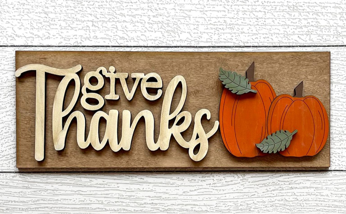 Give Thanks insert for light box frame