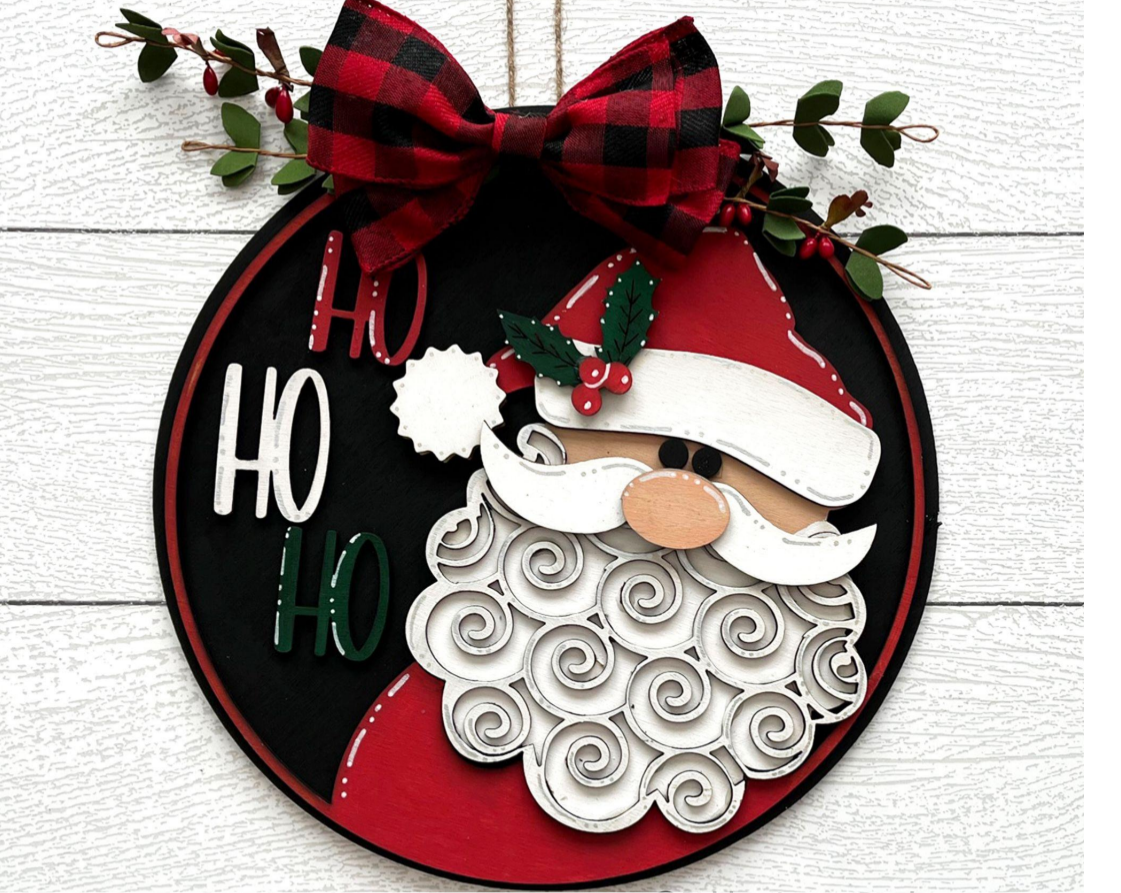 Santa Ho Ho Ho Door Round DIY Craft
