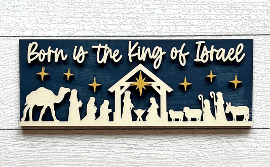 Born is  the King of Israel insert for light box frame