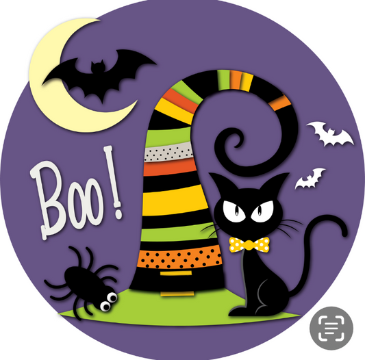 Boo witch Hat Door Hanger