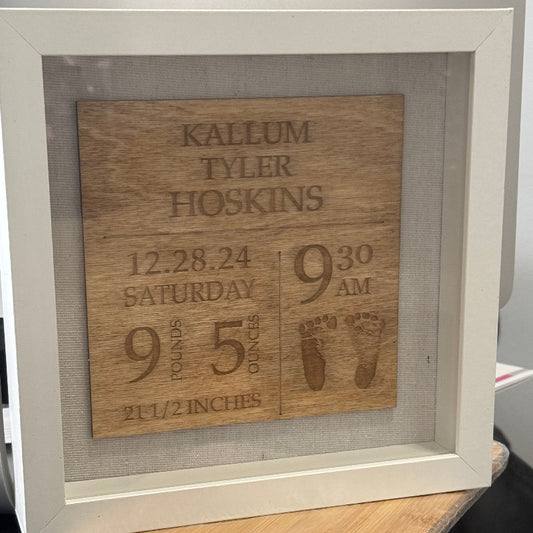 Baby Stats Keepsake Frame - Personalized