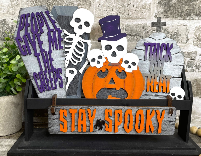 Stay spooky Halloween  Wagon/Raised Shelf Insert Kit DIY Craft