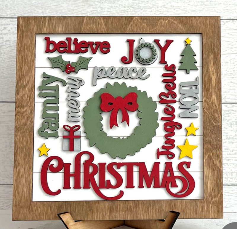 Christmas Word Art Sign Kit DIY Craft