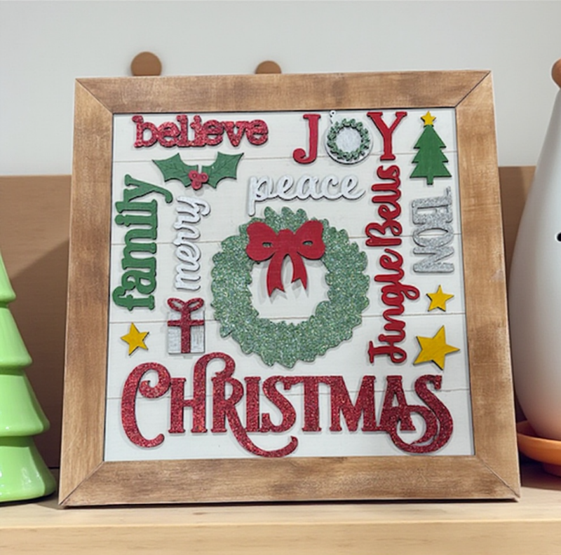 Christmas Word Art Sign Kit DIY Craft