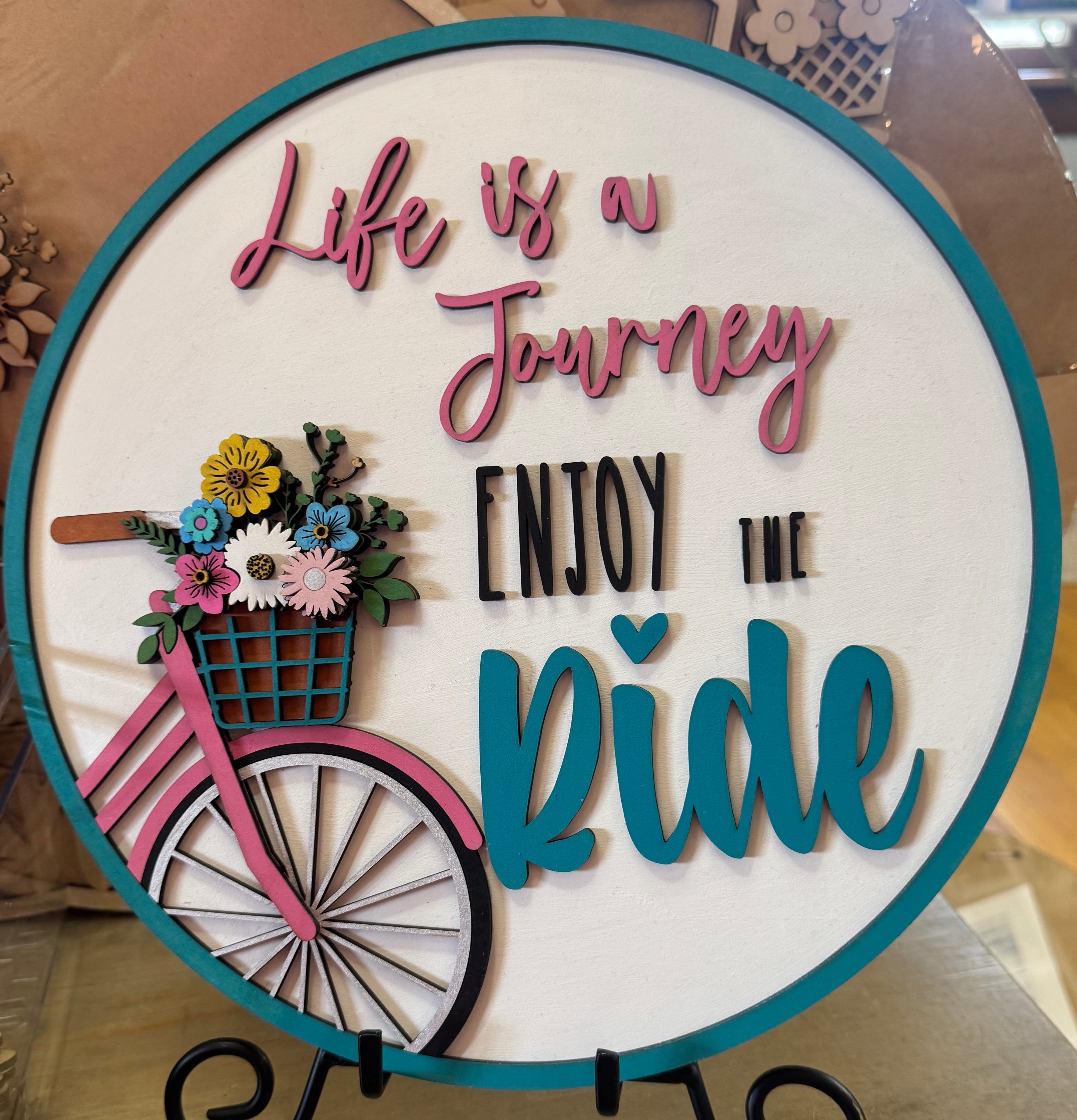 Life is a Journey Enjoy the Ride. Door Round DIY