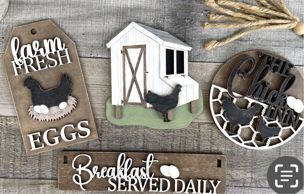 Farm Fresh Eggs Wagon/Raised Shelf Insert Kit DIY Craft