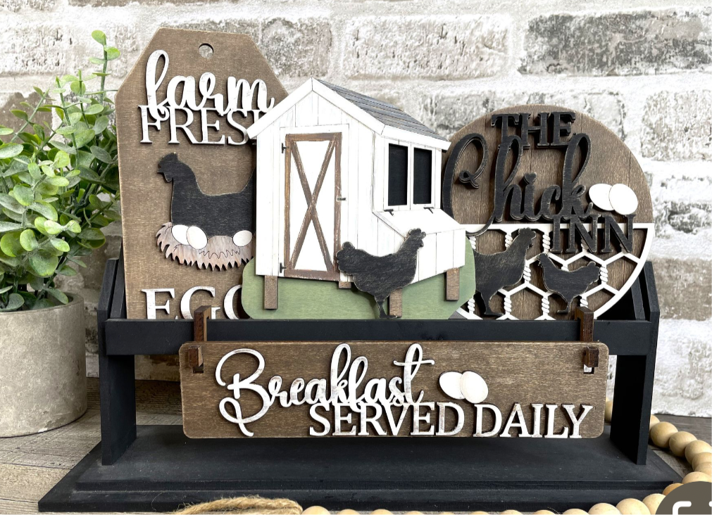 Farm Fresh Eggs Wagon/Raised Shelf Insert Kit DIY Craft
