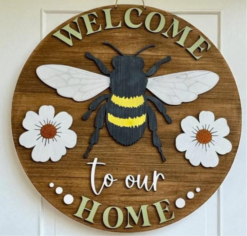 Bee door round DIY craft
