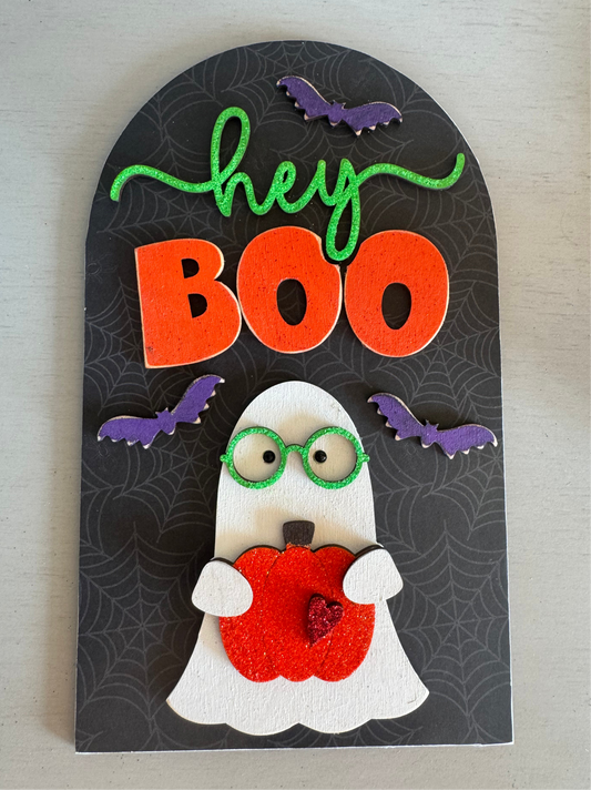 Hey Boo Halloween insert (insert only) for Arch frame interchangeable shelf sitter DIY craft kit