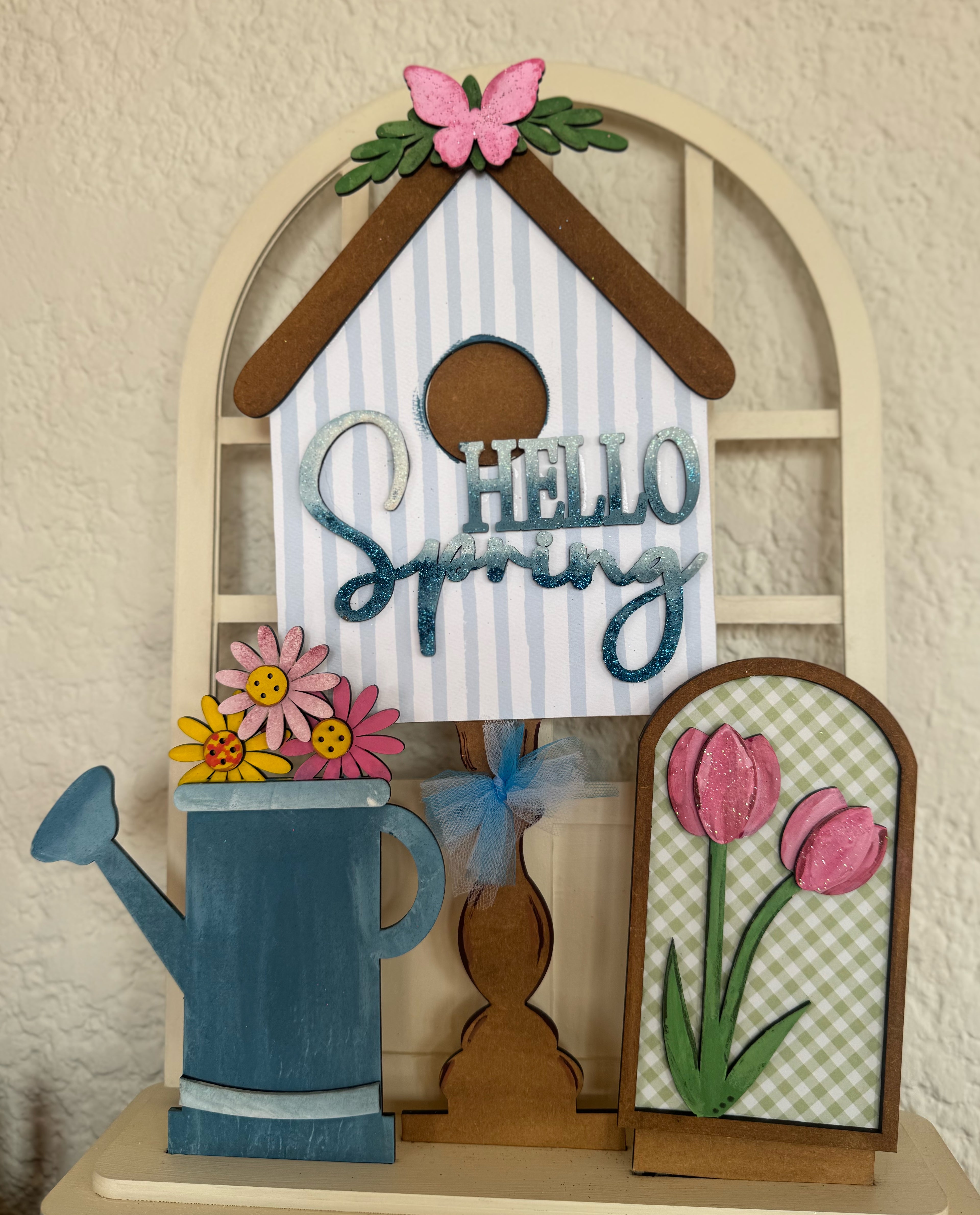Arched Window Insert Hello Spring DIY Craft