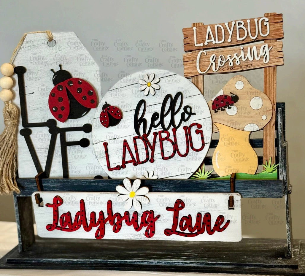 Lady Bug Lane Wagon/Raised Shelf insert Kit DIY Craft