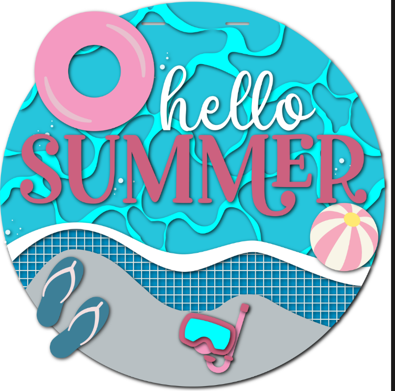 Hello Summer Door Round DIY craft