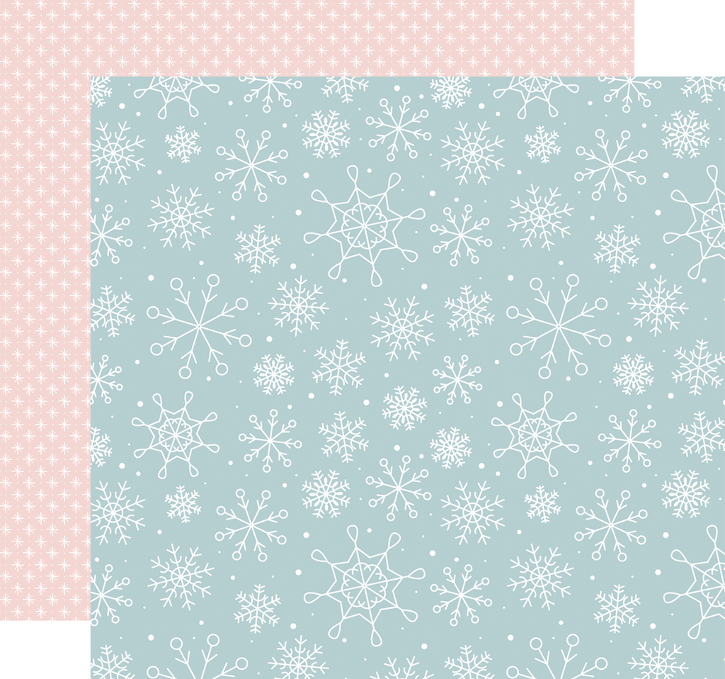 Winter fun; winter scenery snowflakes 12 x 12 patterned paper
