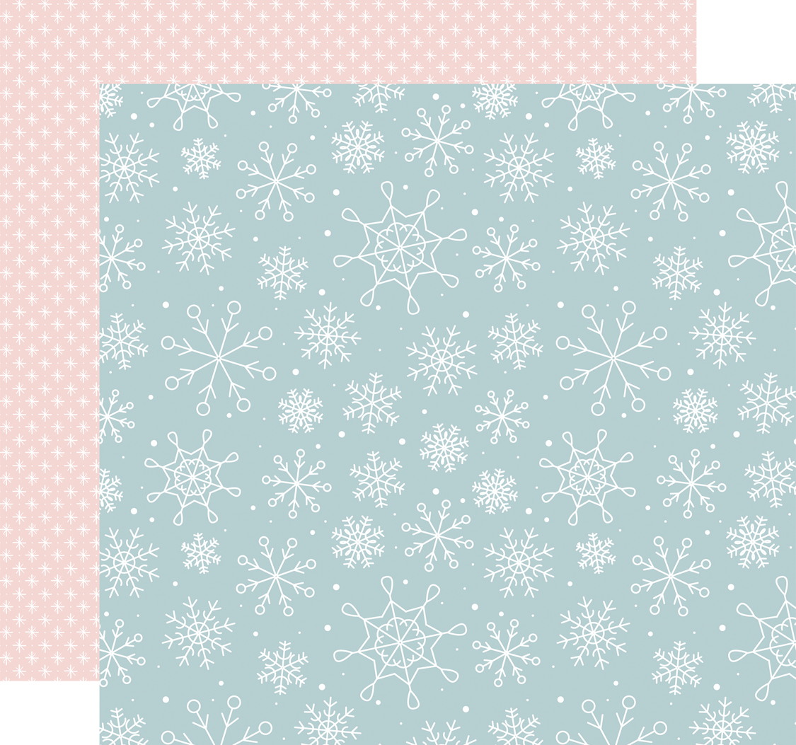 Winter fun; winter scenery snowflakes 12 x 12 patterned paper