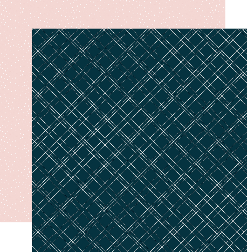 Winter fun; stitched diagonal plaid  12 x 12 pattern paper