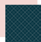 Winter fun; stitched diagonal plaid  12 x 12 pattern paper