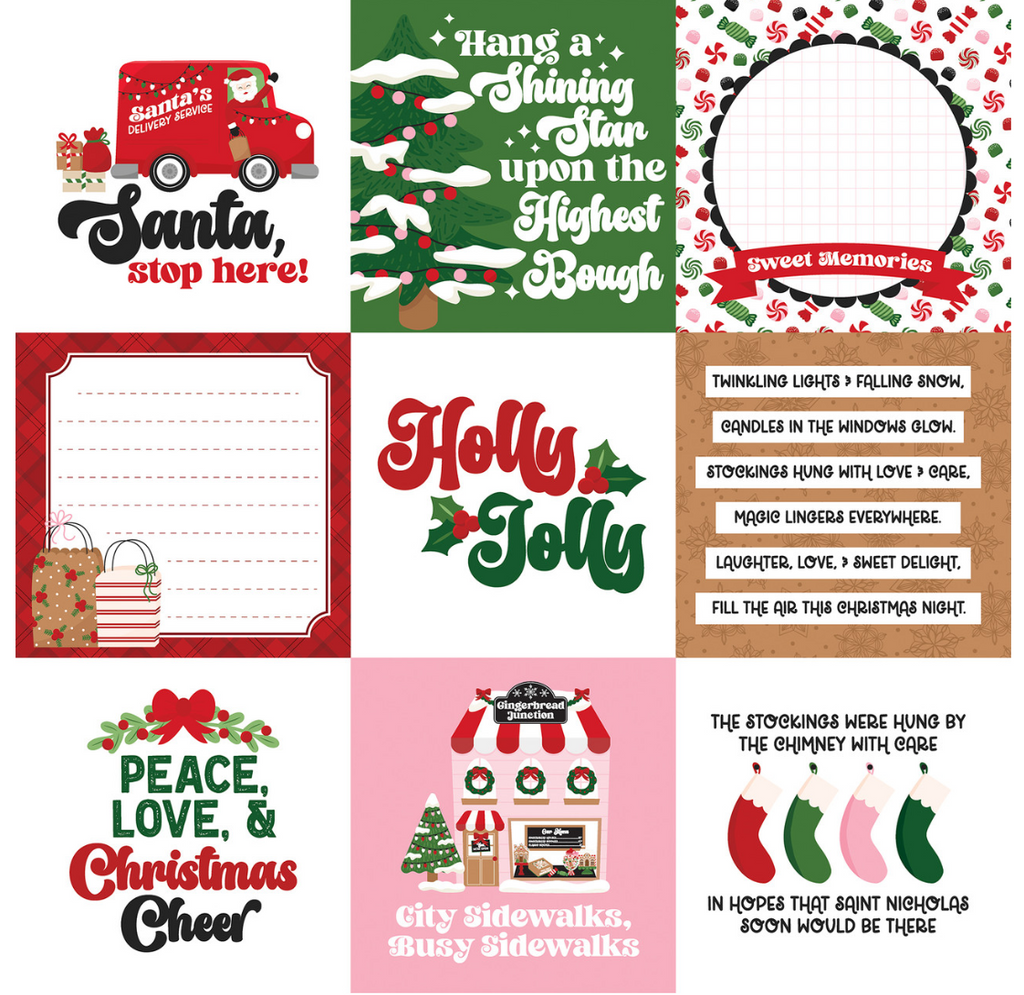 Santa's Christmas Delivery 4x4 Journaling cards