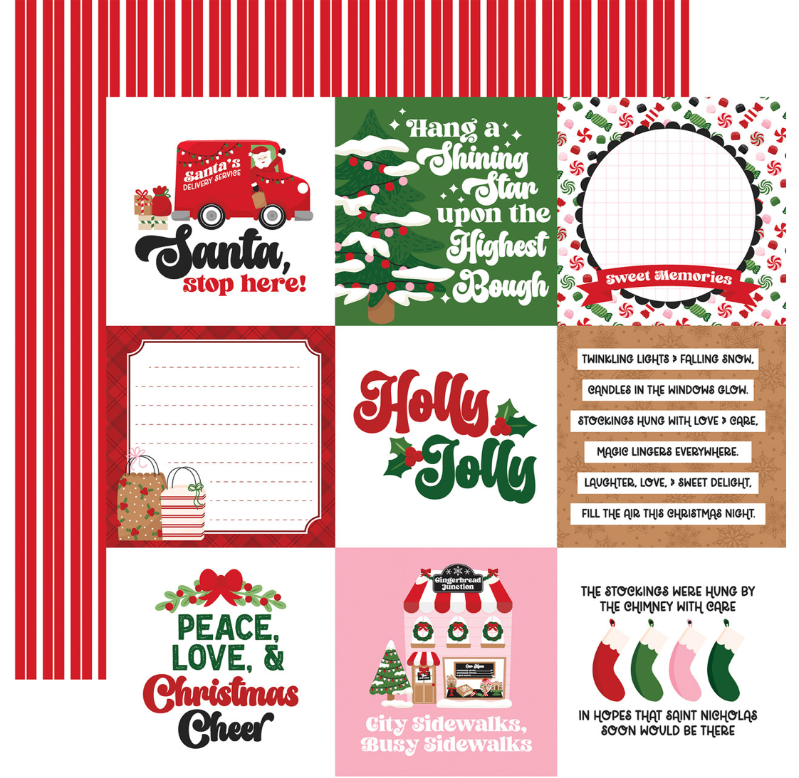 Santa's Christmas Delivery 4x4 Journaling cards