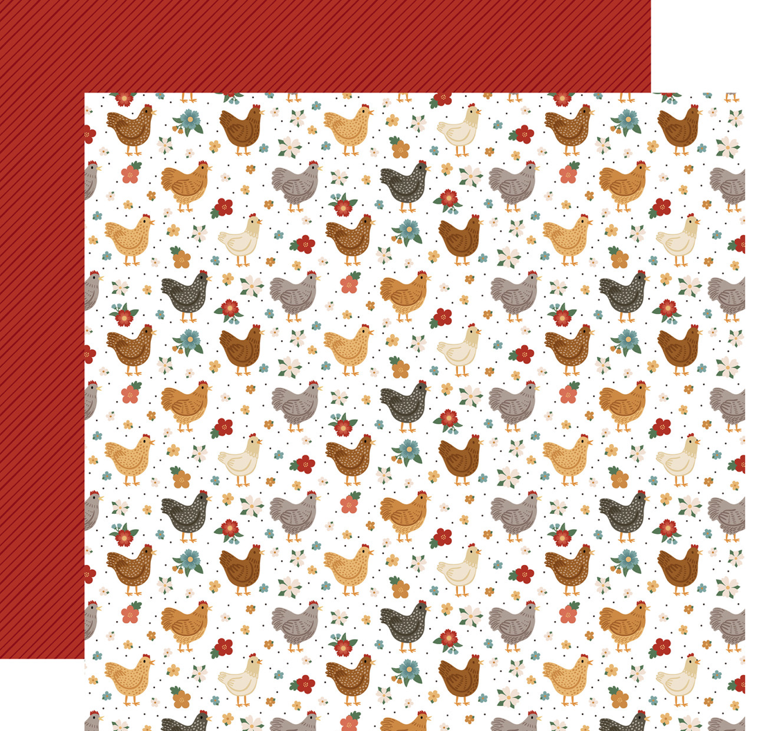 Chickens: Our Coops Chickens 12 x 12 Pattern Paper