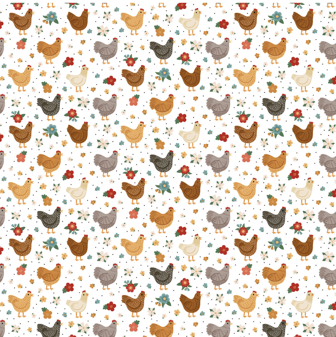 Chickens: Our Coops Chickens 12 x 12 Pattern Paper