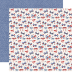 Yankee Doodle red white blue bow 12 x 12 paper