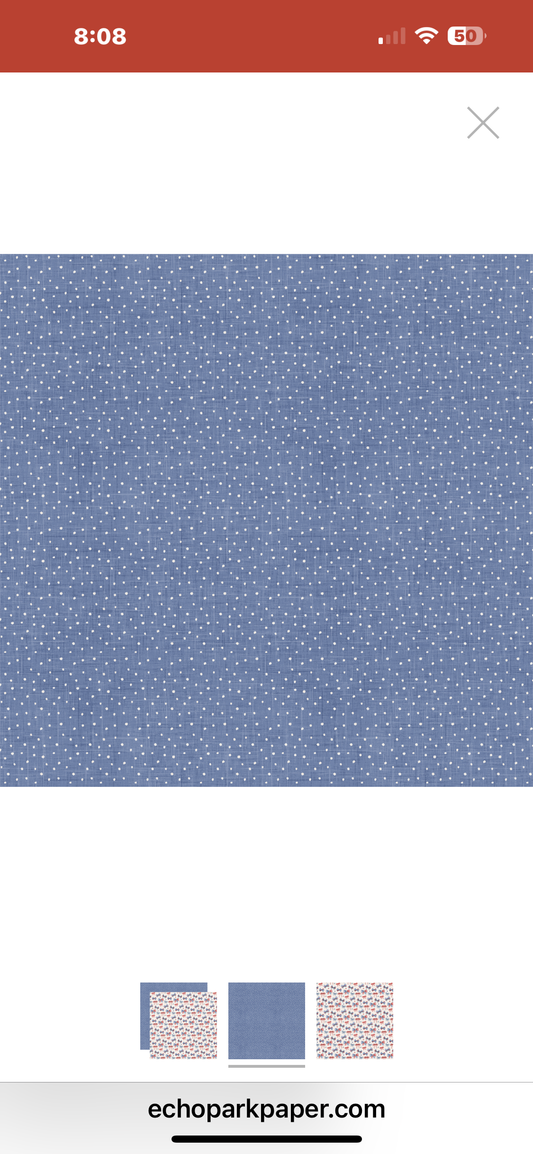 Yankee Doodle red white blue bow 12 x 12 paper