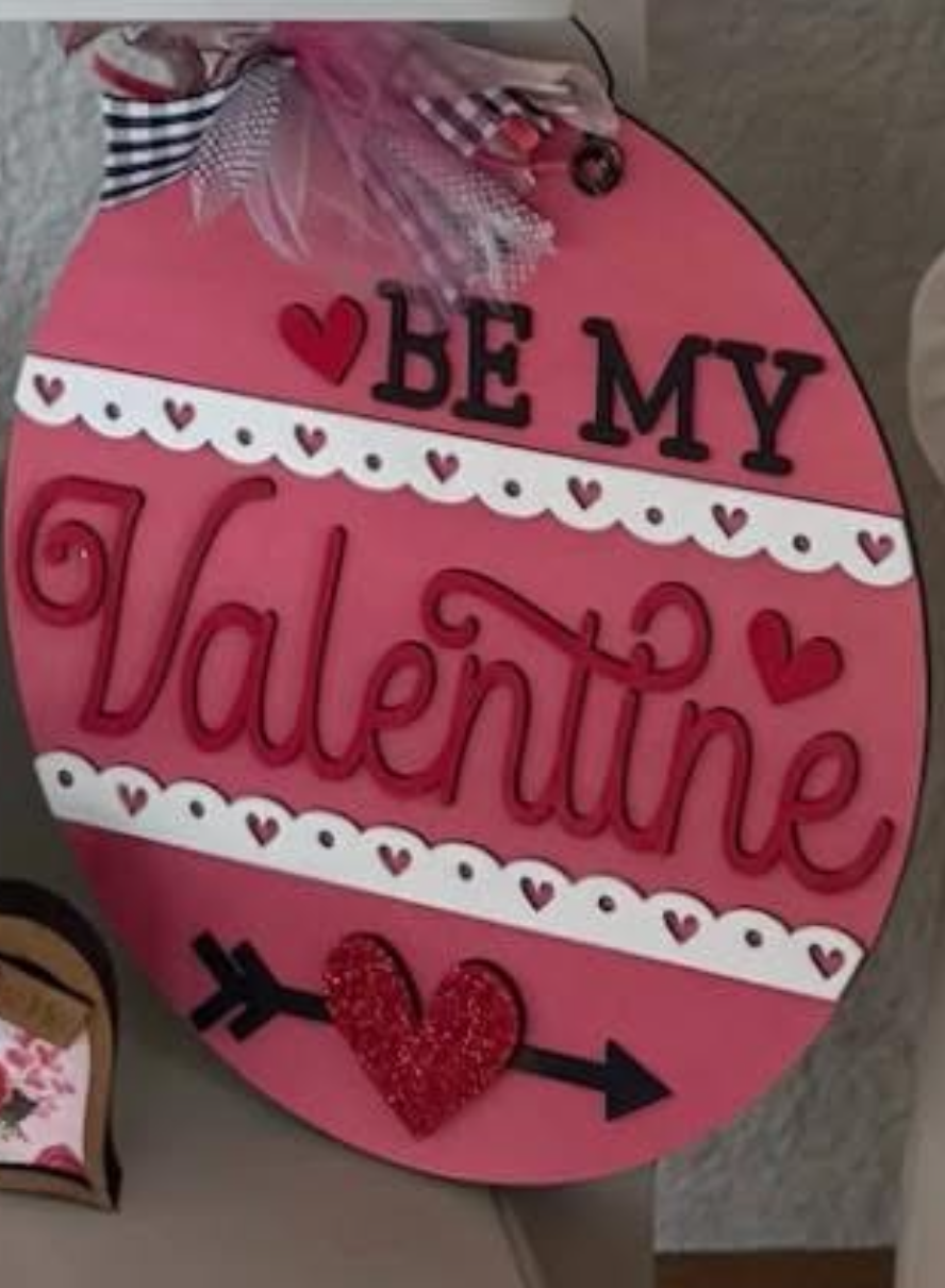 Be My Valentine Door Round