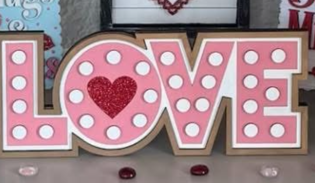 Love marquee word shelf sitter