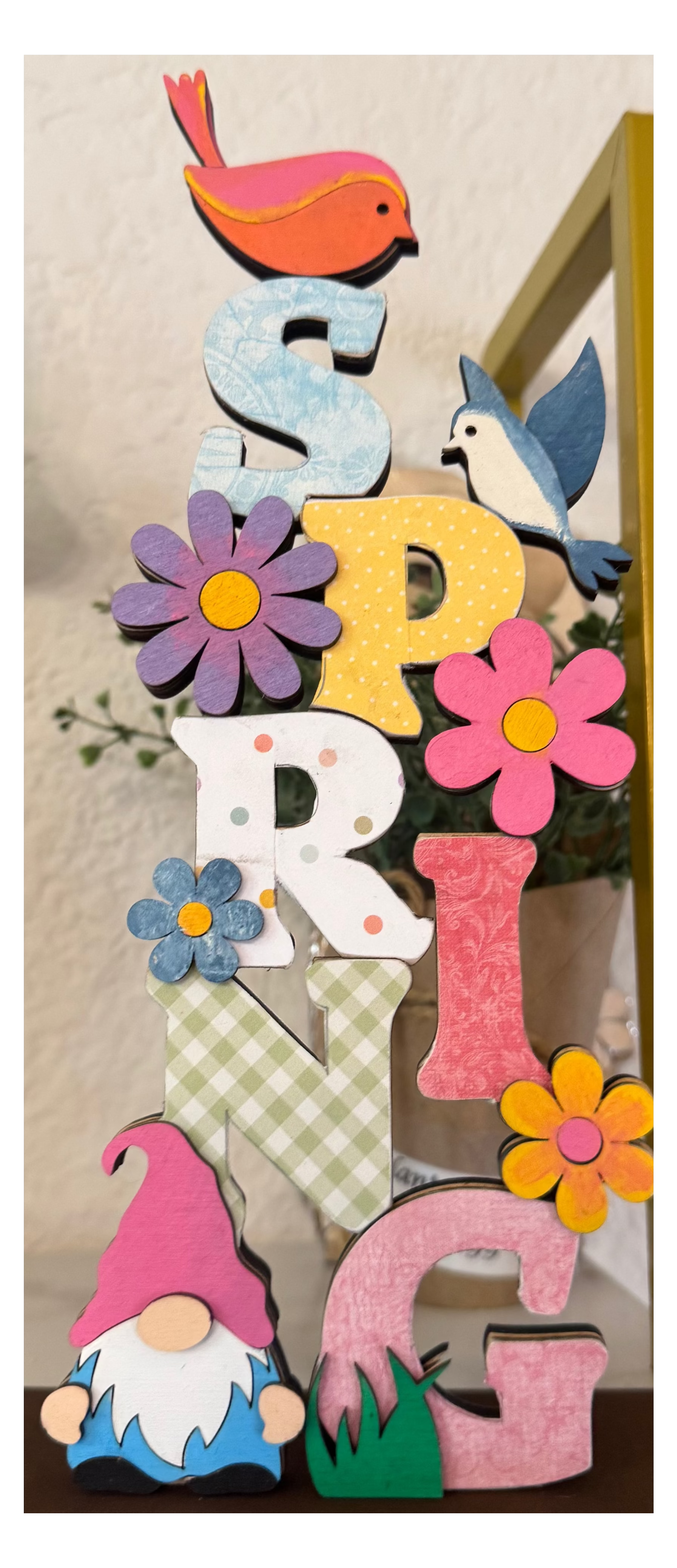 Spring word shelf sitter DIY