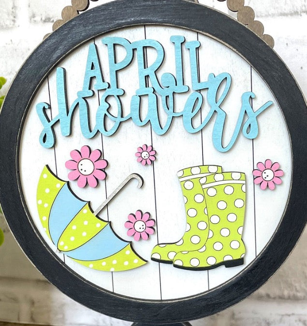 April Showers 6" Round Insert DIY