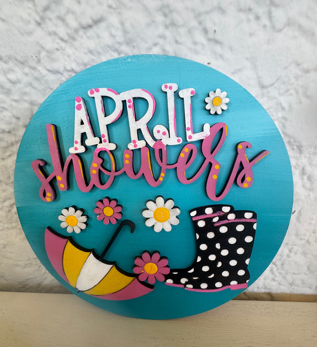 April Showers 6" Round Insert DIY