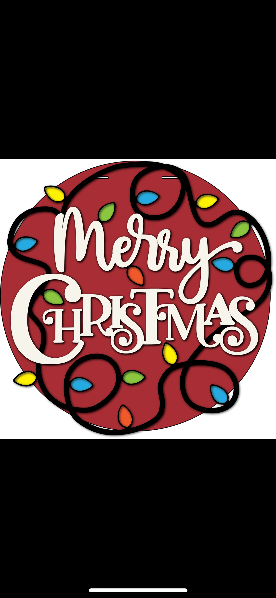 Merry Christmas lights Door Round