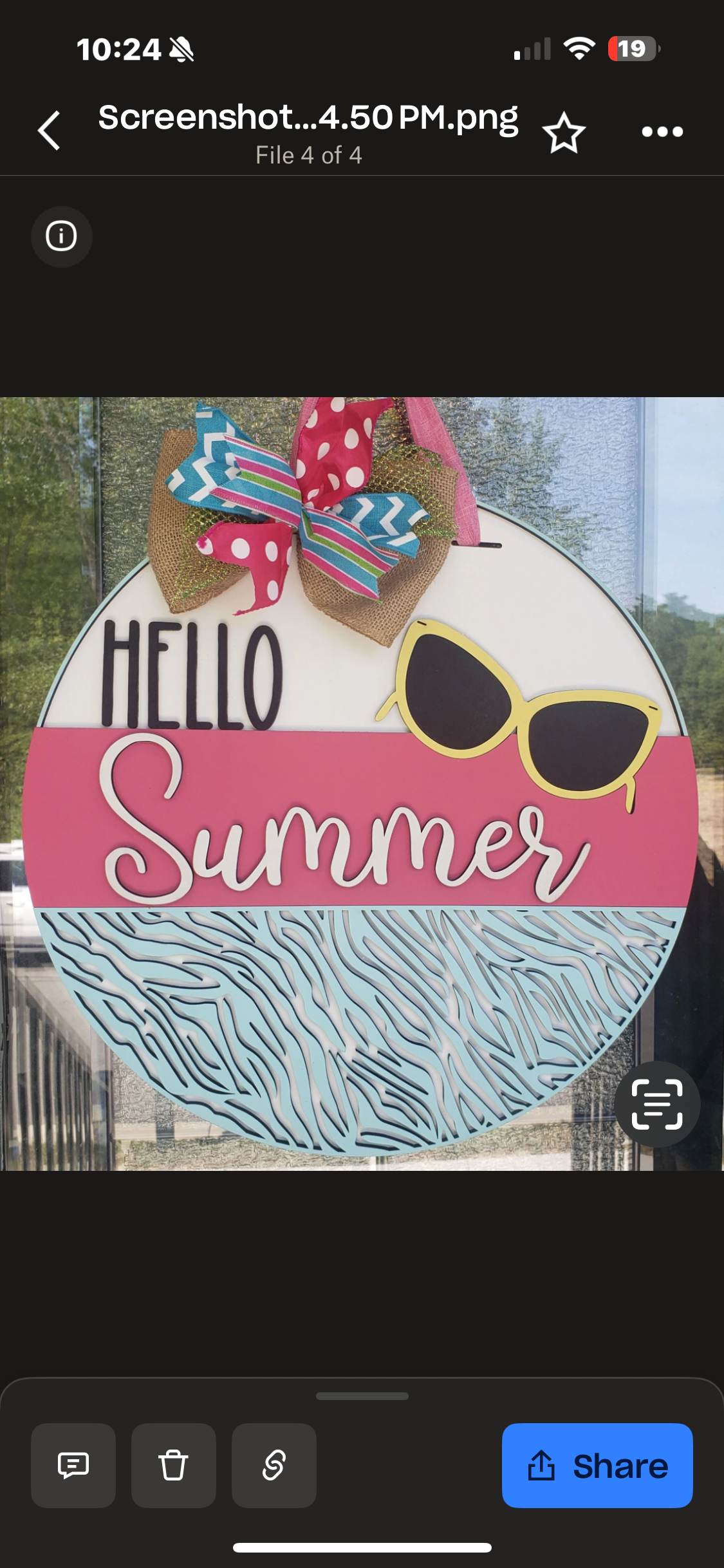 Sunglasses Hello Summer Door Round DIY Craft