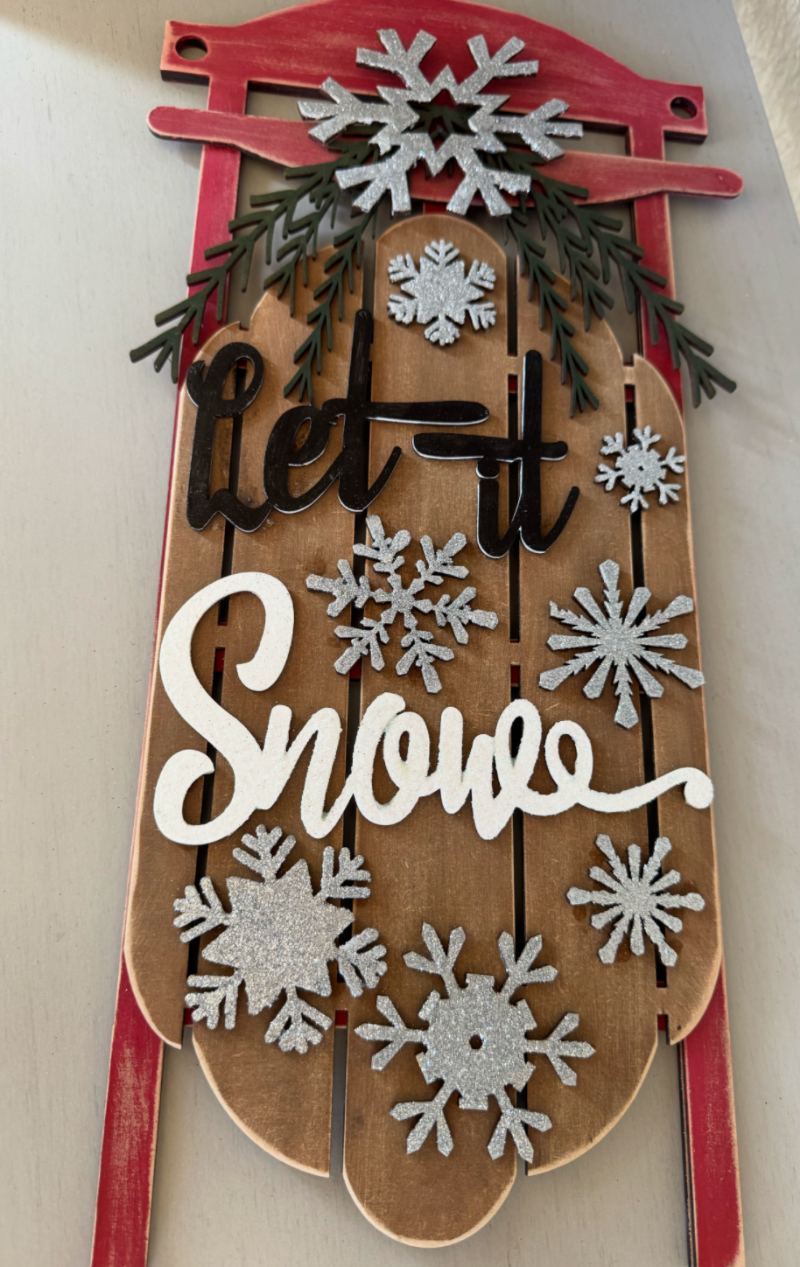 Let it snow sled DIY Craft