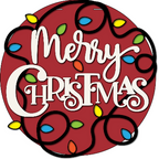 Merry Christmas lights Door Round DIY Craft
