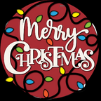Merry Christmas lights Door Round DIY Craft